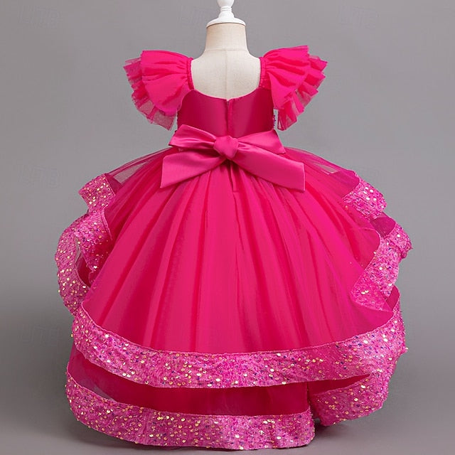 Dress Kids Party Girls' Wedding Sleeveless Special Sequin