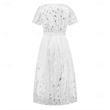 Sequin Dress Bride of A-Line Neck V the Elegant Mother