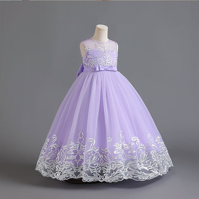 Girls' Christening Flower Kids Wedding Dress Sleeveless