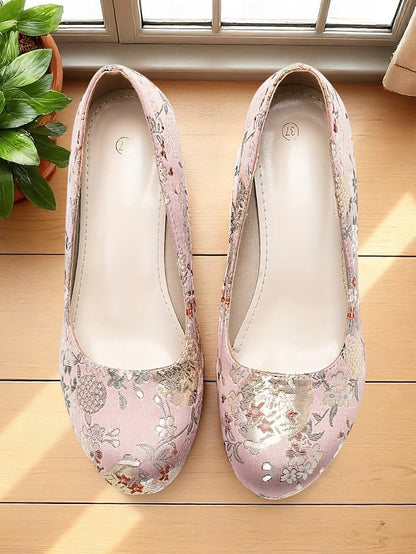 Women's Printed - Pumps – Heel Floral Platform Block