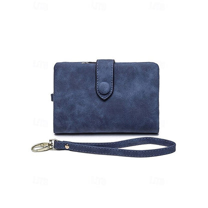 with Leather Women's Wrist Strap Faux Pink Wallet –