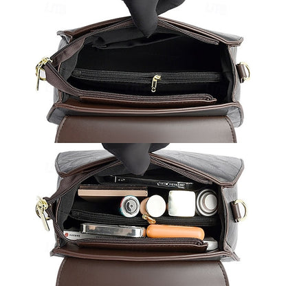 Floral – Faux Vintage Engraved Handbag Leather Women's