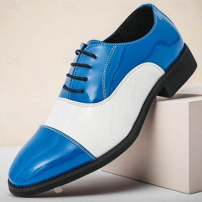 Shoes Polished Men's White Oxford Blue with