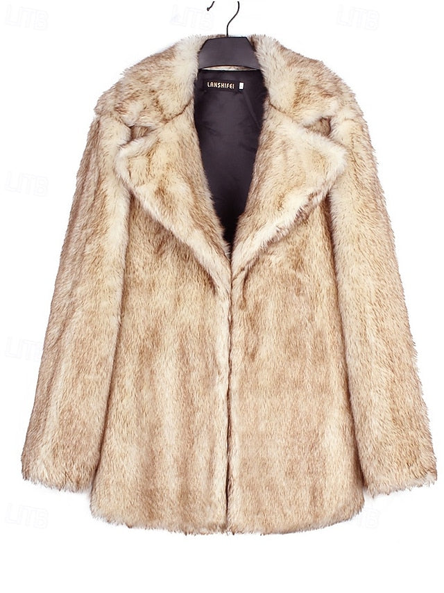 Fur Warm Faux Women's Coat Comfortable Furs