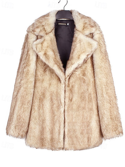 Fur Warm Faux Women's Coat Comfortable Furs