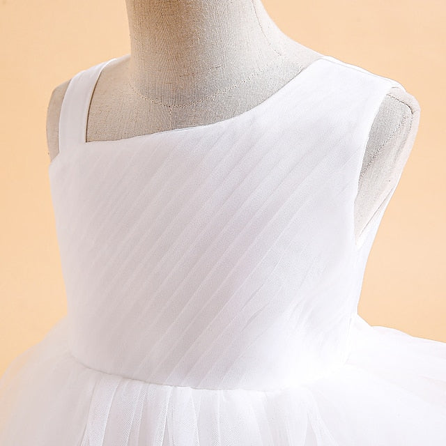 Formal Party Dress Girls' Kids Sleeveless Color Solid