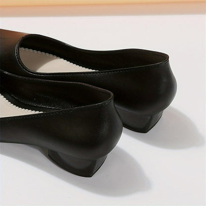 Slip-On Toe Low Black Heel Women's – Classic Pumps Round