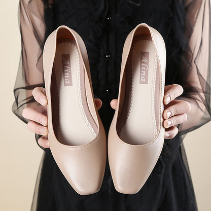 Slip-On Toe Low Black Heel Women's – Classic Pumps Round