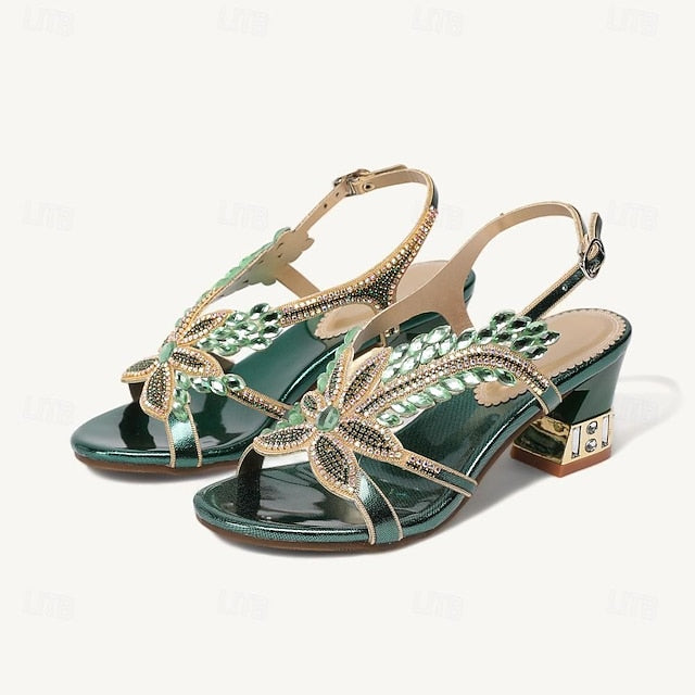 Shoes Toe Wedding Round Party Rhinestone Women's Sandals