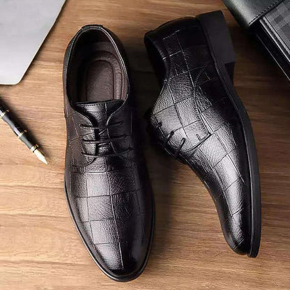 Black Pattern Crocodile Classic Shoes Men's