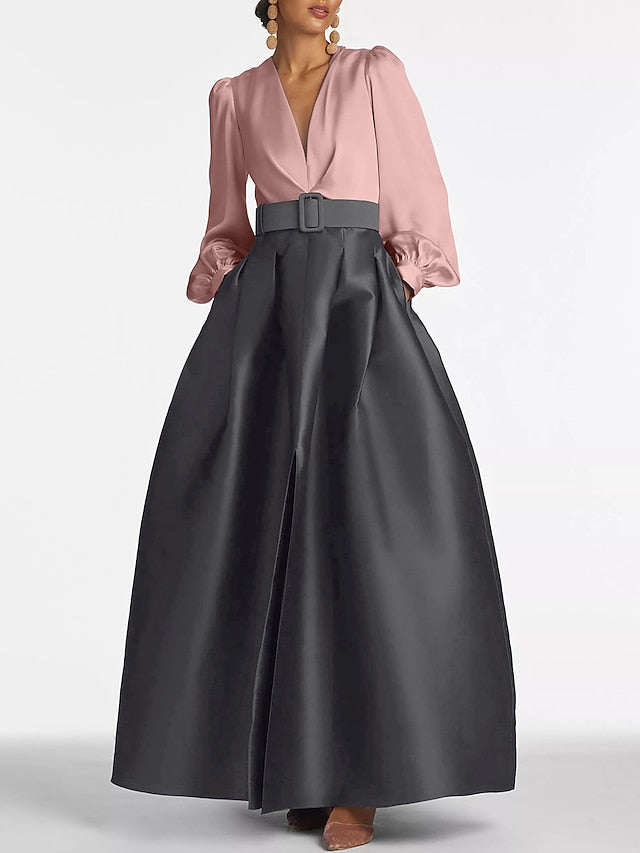 Dress Floor Split Gown A-Line Formal Guest Evening High Wedding