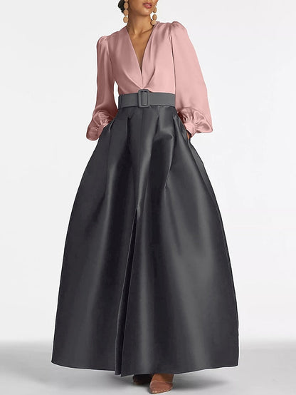 Dress Floor Split Gown A-Line Formal Guest Evening High Wedding