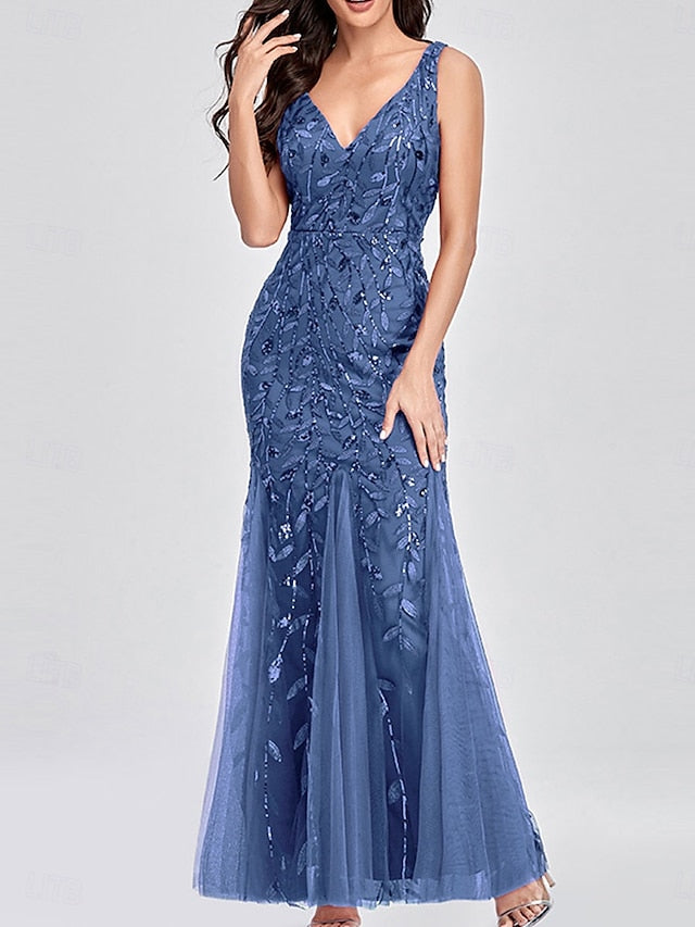 V Bride Mother Neck Party Floor the Elegant Dress of