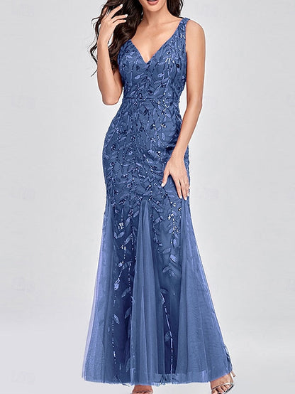 V Bride Mother Neck Party Floor the Elegant Dress of