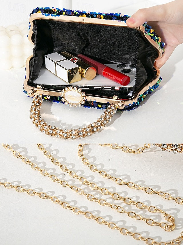 Clutch – Sequin Women's Vintage Embellished Evening Bag