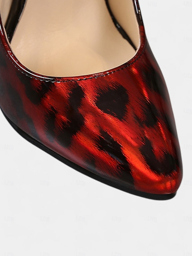 Pumps Red Stiletto Leopard Patent Women's Print Sexy –