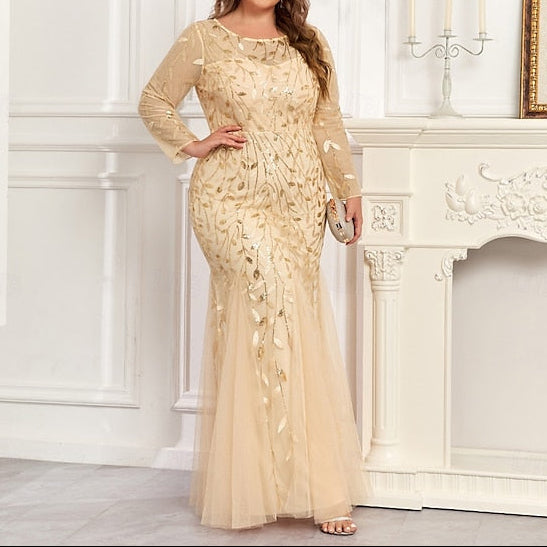 Gown Floor Evening Sparkle Formal Mermaid Trumpet Dress /