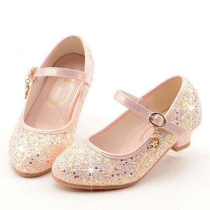 Heel Low Girls' Sparkly - Shoes Mary Jane Glitter