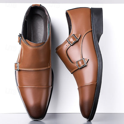 Double Monk Strap – Elegant Shoes Leather Men's
