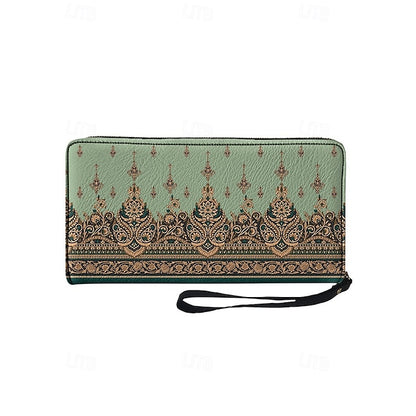 Wristlet – Floral Printed Bohemian Wallet Vintage Leather