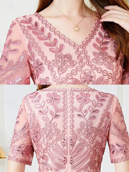 Party of A-Line Elegant Dress the V Vintage Mother Bride