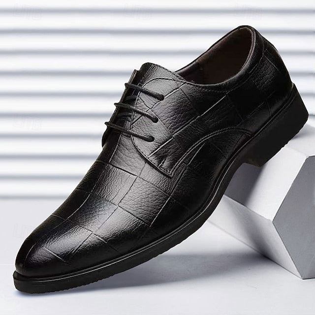 Black Pattern Crocodile Classic Shoes Men's