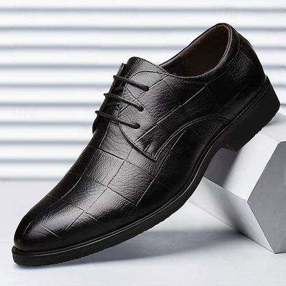Black Pattern Crocodile Classic Shoes Men's