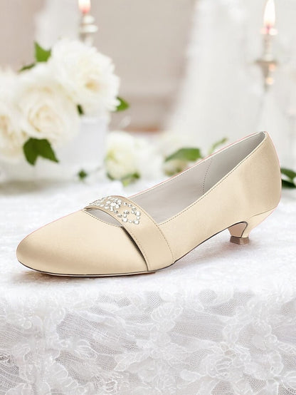 Heels Rhinestone Satin Women's Blue Kitten with