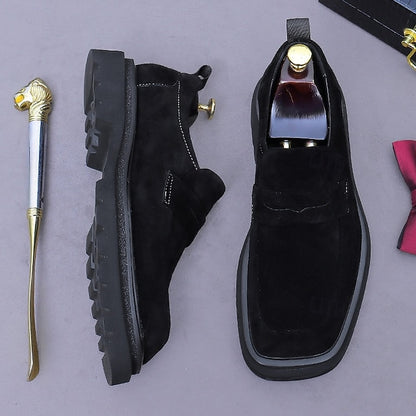 Cowhide Leather Men's Loafers Business Suede -Classic