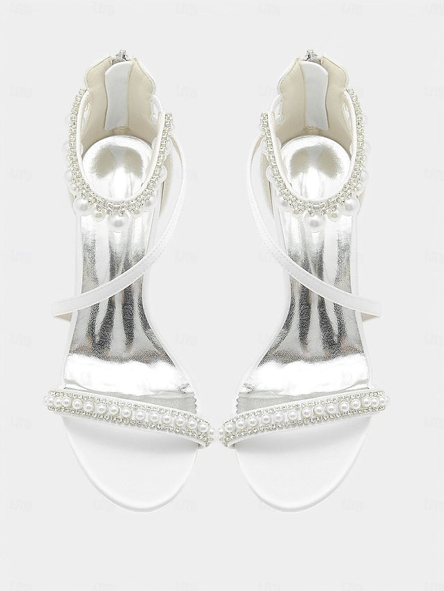 Satin Party Ankle Chic – Strap Pink Pointed-Toe Heels