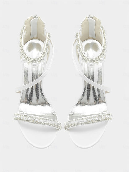 Satin Party Ankle Chic – Strap Pink Pointed-Toe Heels