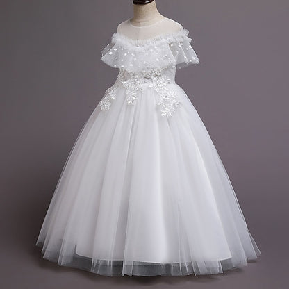 Kids Dress Solid Party Color Girl Flower Girls'