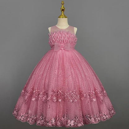 Kids Girl Solid Colored Dress Girls' Flower