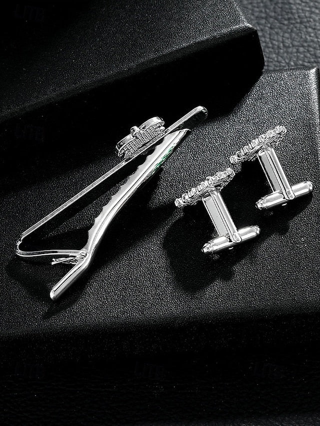 - Clip and Christmas Festive Tie Cufflinks Set Tree Men's