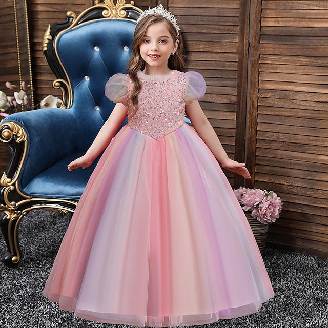 Flower Girl Kids Party Sequin Girls' Dress