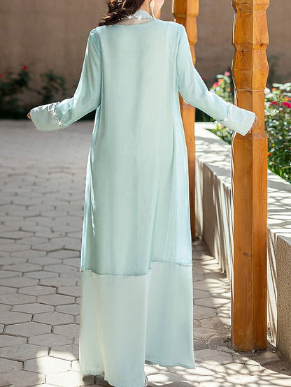 of A-Line Mother Neck Vintage Crew Bride Floor Elegant the Dress