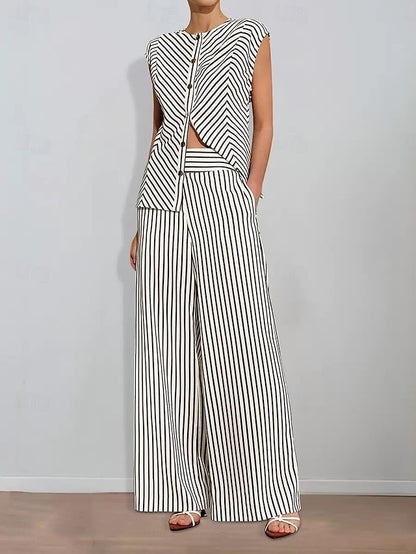 Pantsuit Print the Striped Two Bride Mother of Piece