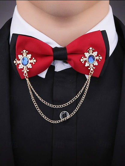 Elegant – Blue Chain Gem Brooch Collar Double Vintage