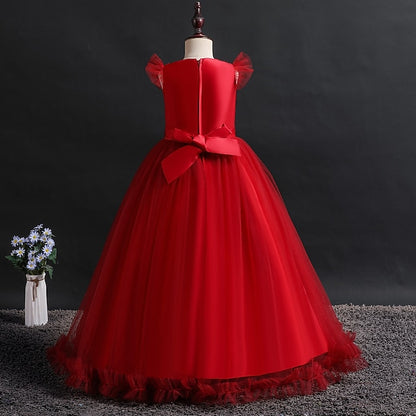 Jacquard Sleeveless Girls' Flower Kids Girl Dress