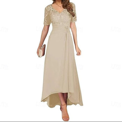 Simple the A-Line Mother Elegant V Neck Bride Dress of