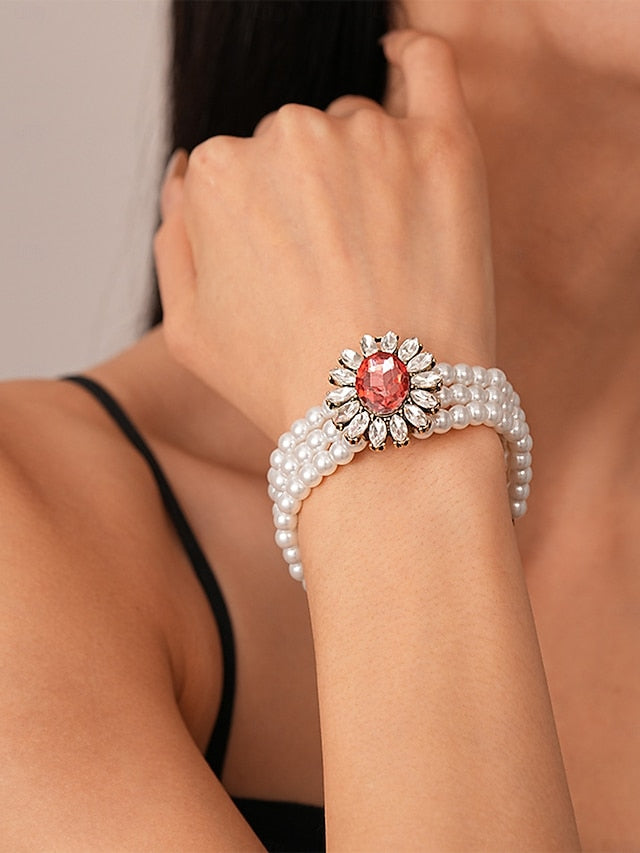 with Set Earrings Jewelry Pearl Women's