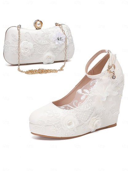 with Floral Shoes Embellishments Wedding Lace White