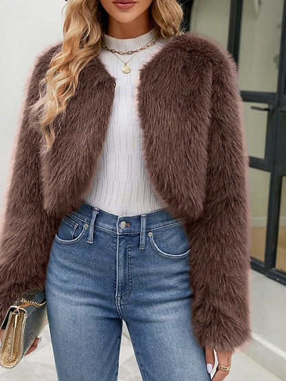 Winter Comfortable Faux Fur Furs Warm Women's Coat