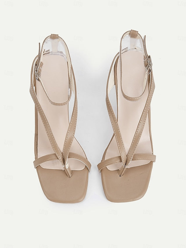 Stiletto White Women's Elegant Sandals – Strappy