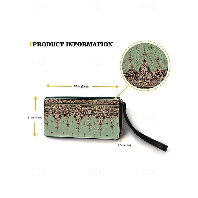 Wristlet – Floral Printed Bohemian Wallet Vintage Leather