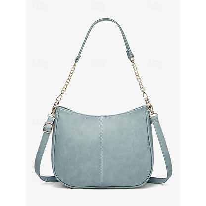 Bag Shoulder Leather Women's Chain Brown Gold Faux with