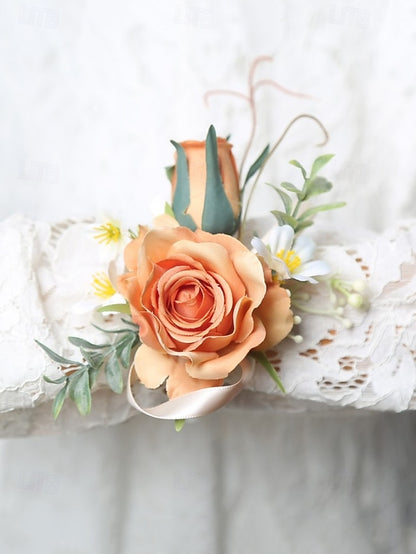 Wrist – Wedding Boutonniere Corsage Artificial Elegant and