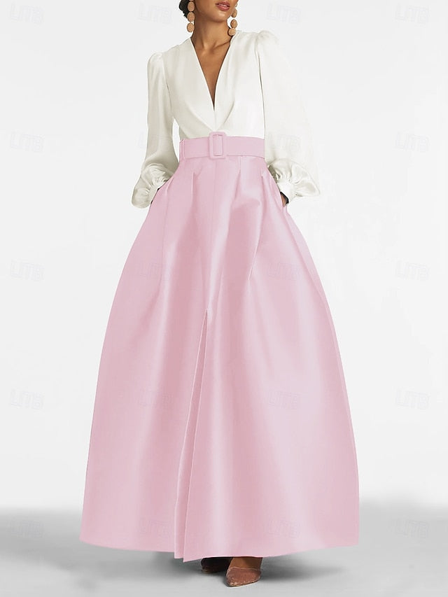 Dress Floor Split Gown A-Line Formal Guest Evening High Wedding