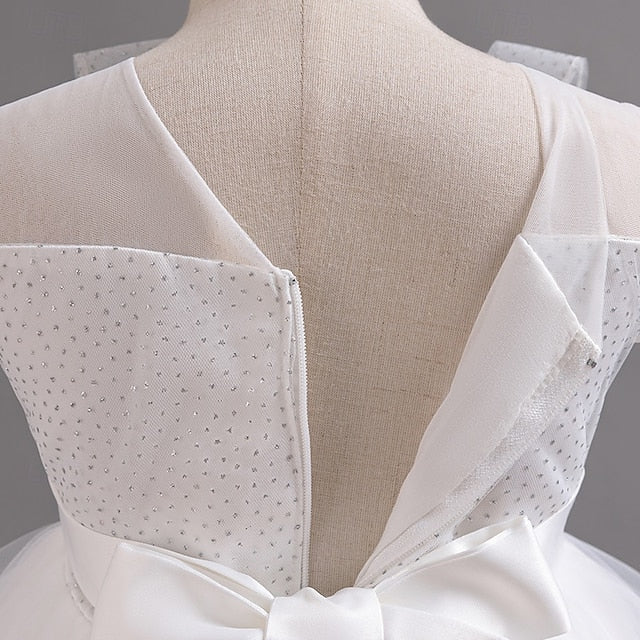 Wedding Solid Girls' Kids Dress Sleeve Color Party Short