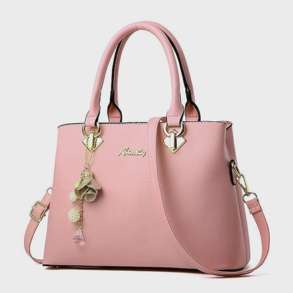 White Faux Handbag Gold Women's with Elegant Leather